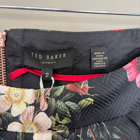 NWT Ted Baker Skirt Size US 6 Floral Formal Full A Line Knee Length Work - Picture 4 of 6